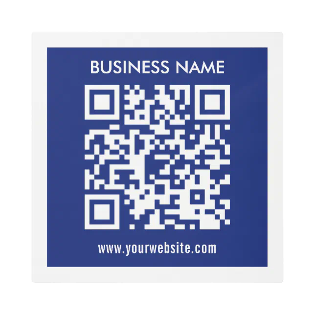 Editable (instantly generated) QR code | Navy Blue Metal Print