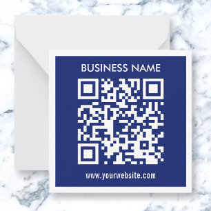 Editable (instantly generated) QR code   Navy Blue Note Card