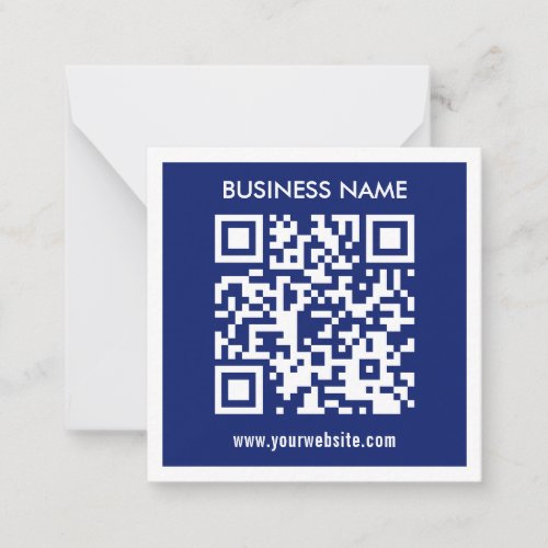 Editable instantly generated QR code  Navy Blue Note Card