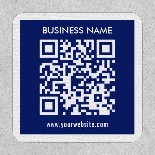 Editable instantly generated QR code  Navy Blue Patch