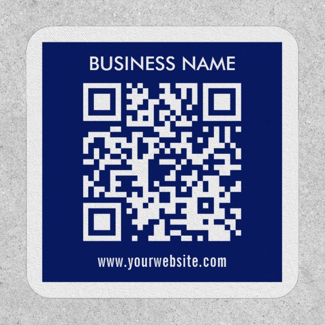 Editable (instantly generated) QR code | Navy Blue Patch (Front)