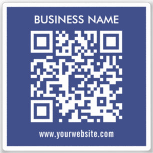 Editable (instantly generated) QR code   Navy Blue Sticker