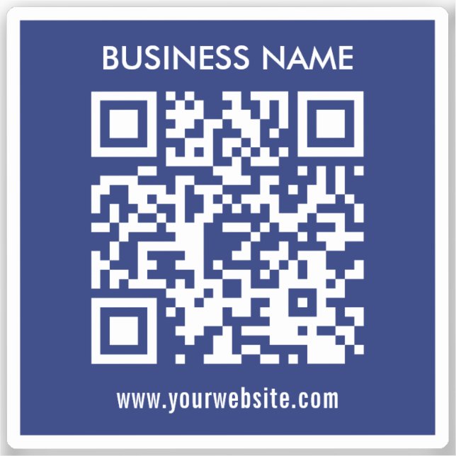 Editable (instantly generated) QR code | Navy Blue Sticker (Front)
