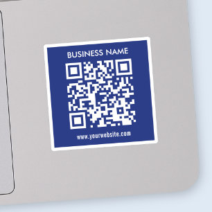 Editable (instantly generated) QR code   Navy Blue Sticker