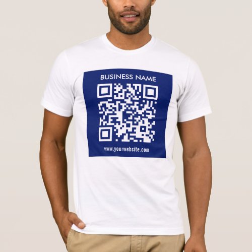 Editable instantly generated QR code  Navy Blue T_Shirt