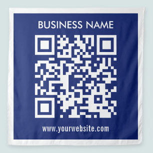 Editable (instantly generated) QR code   Navy Blue Tapestry
