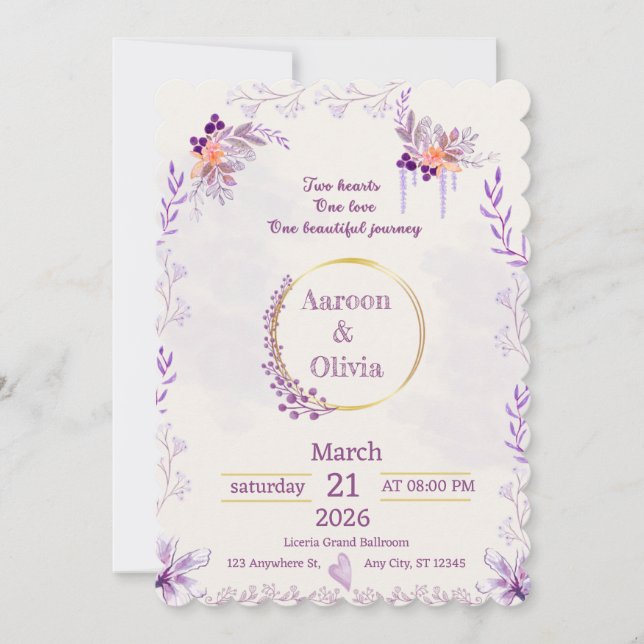 Editable Intimate Garden Wedding Invitation (Front)