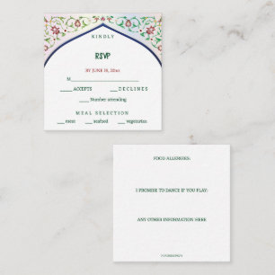 Editable Intricate Indian Archway RSVP Enclosure Card
