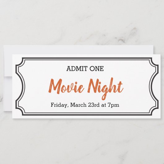 Editable IOU Gift Tickets Anniversary Gift Orange (Front)