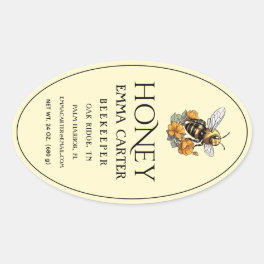 Editable Ivory 24 oz Queenline Honey Label