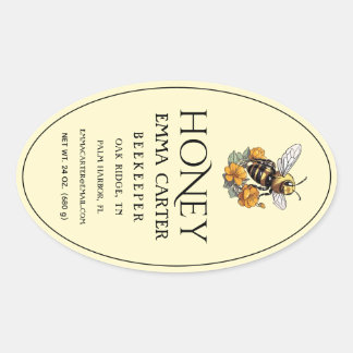 Editable Ivory 24 oz Queenline Honey Label