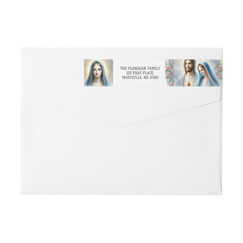 Editable Jesus and Mary God Bless Wrap Around Label