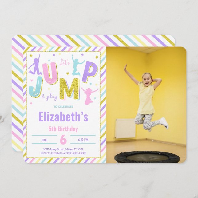Editable Jump Photo Invitation (Front/Back)