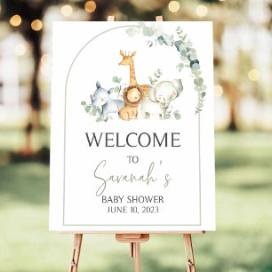 Editable Jungle Baby Shower Welcome Sign, Safari  Foam Board