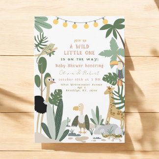 Editable Jungle Safari Baby Shower Invite