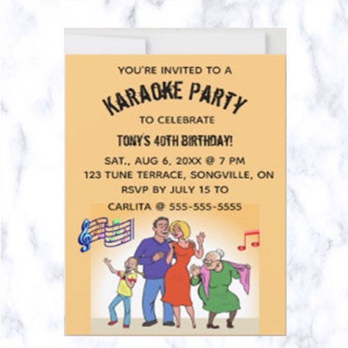 Editable Karaoke Birthday Party Invitation