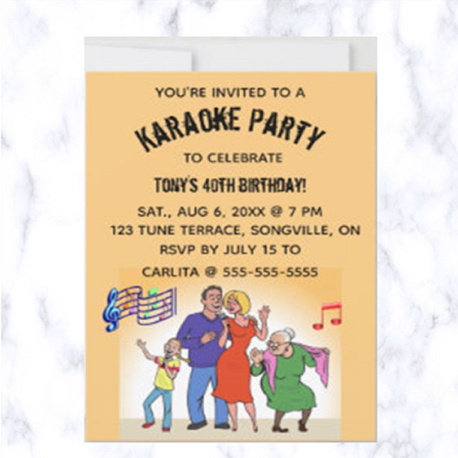 Editable Karaoke Birthday Party Invitation (Creator Uploaded)