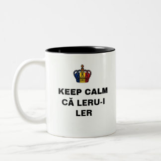 editable KEEP CALM ca LERU-I LER Two-Tone Coffee Mug