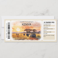 Editable Kenya Plane ticket, Kenya Trip