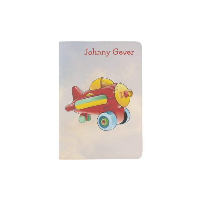 Editable Kid's Airplane Toy and Name Passport Holder (Front)