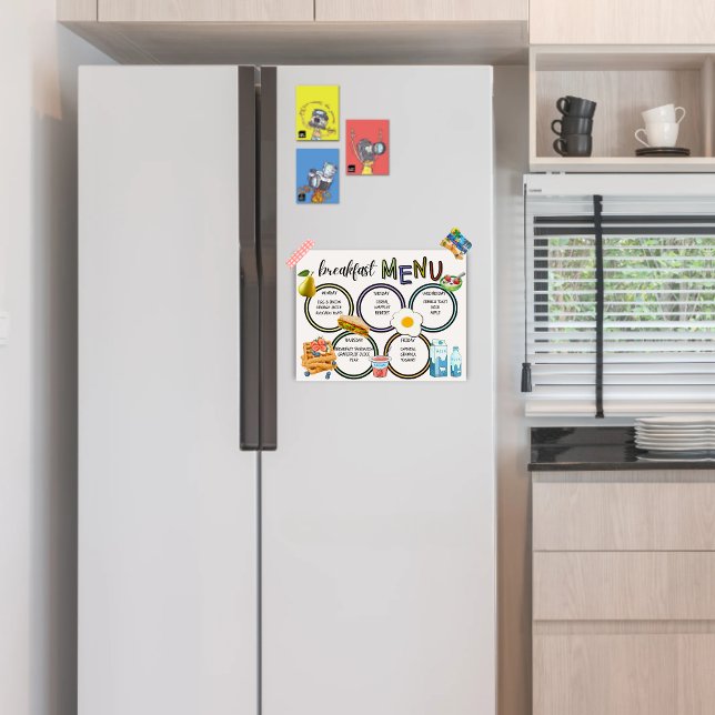 Editable Kids Breakfast Meal Planner  Magnetic Dry Erase Sheet (Creator Uploaded)