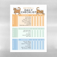 Editable Kids Daily Task Chore To-Do Checklist