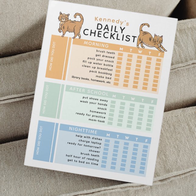 Editable Kids Daily Task Chore To-Do Checklist Notepad (Creator Uploaded)