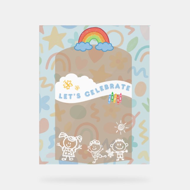 Editable Kid's flyer! Cute and aesthetic board Acrylic Sign (Front)