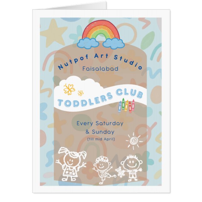 Editable Kid's flyer! Cute and aesthetic Card (Front)