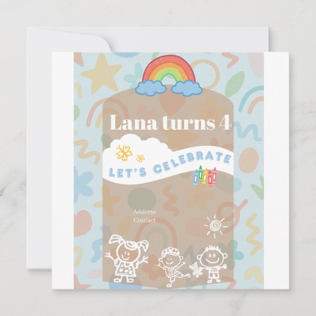 Editable Kid's flyer! Cute and aesthetic Card (Front)