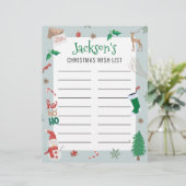 Editable Kids Holiday Christmas Wish List (Standing Front)