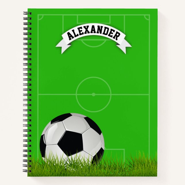 Editable Kids Name Soccer Notebook (Front)