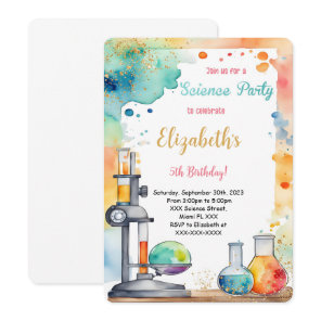 Editable Kids Science Birthday Party  Invitation