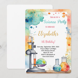 Editable Kids Science Birthday Party Invitation