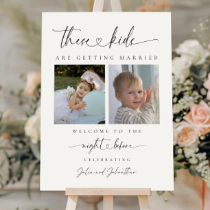 Editable Kids Wedding Welcome Sign with Photo 