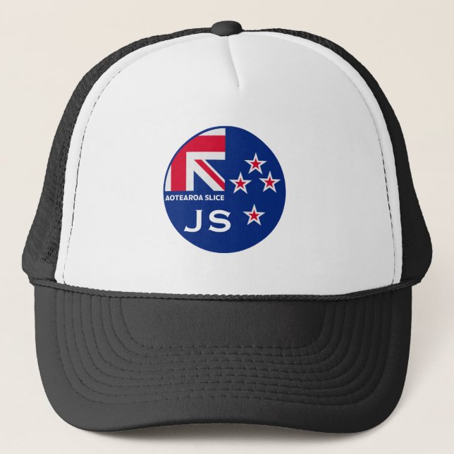 Editable Kiwi New Zealander Golfing Trucker Hat (Front)