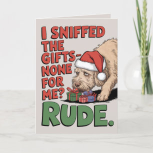 EDITABLE Labradoodle Funny Dog Christmas Card