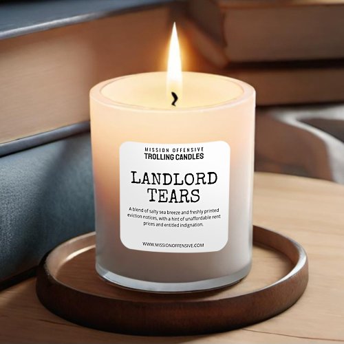 Editable Landlord Humor Candle Labels