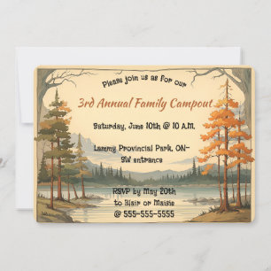 Editable Landscape Lake and Trees Invitation