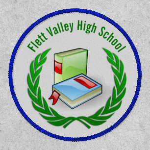 Editable Laurel Leaves and Books School Patch