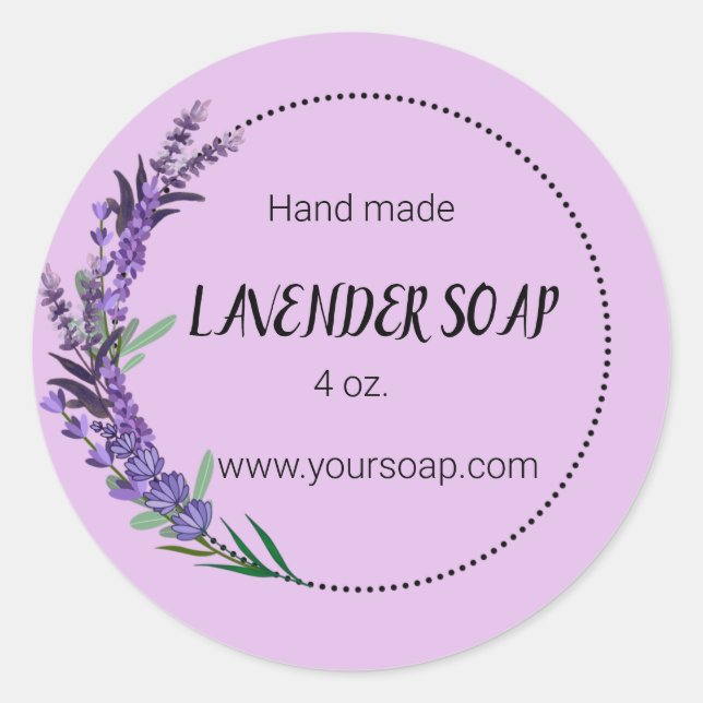 Editable Lavender Soap Label (Front)