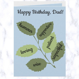 Editable Leaves Happy Birthday Card