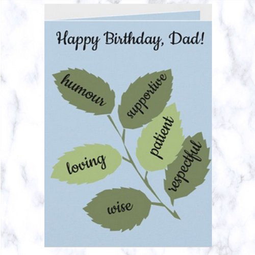 Editable Leaves Happy Birthday  Card