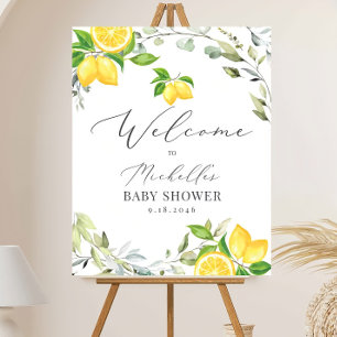 EDITABLE Lemon Baby Bridal Shower Welcome Sign Sum