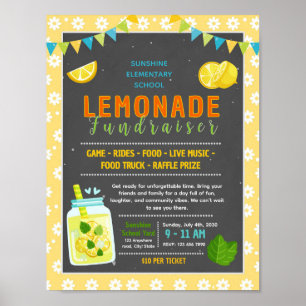 Editable lemonade fundraiser flyer poster