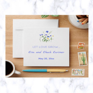 Editable Let Love Grow Wedding Keepsake Seeds  Envelope