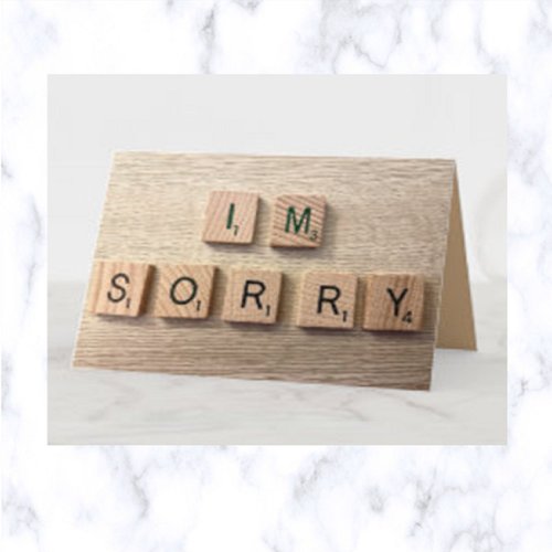 Editable Letter Tiles Sorry Apology Card