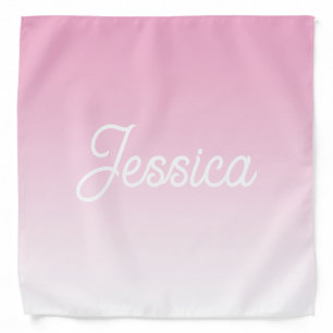 (Editable) Light Pink Color Ombre & Your Text Bandana