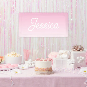 (Editable) Light Pink Color Ombre & Your Text Banner