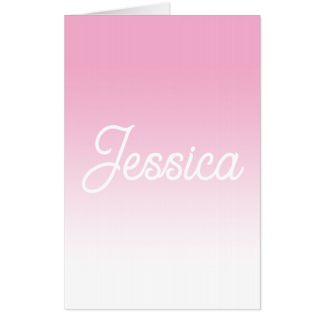 (Editable) Light Pink Color Ombre & Your Text Card (Front)